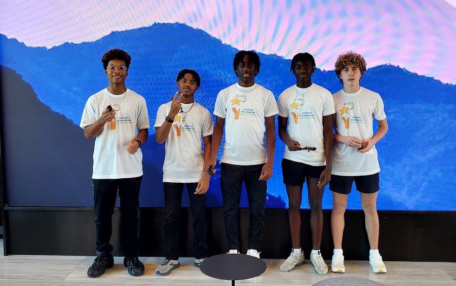 Kids Standing in Front of a Mural